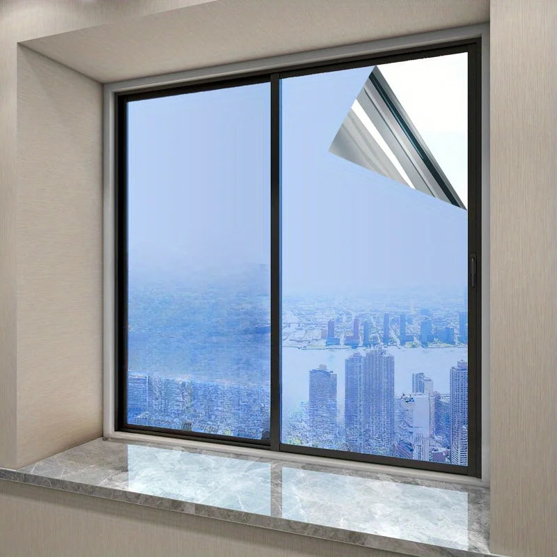 1pcs 19.68*118.11in  Anti UV Window Film Privacy Sun Blocking Mirror Reflective Tint,Heat Control Window Stickers for  and Offic - Pape'sShop