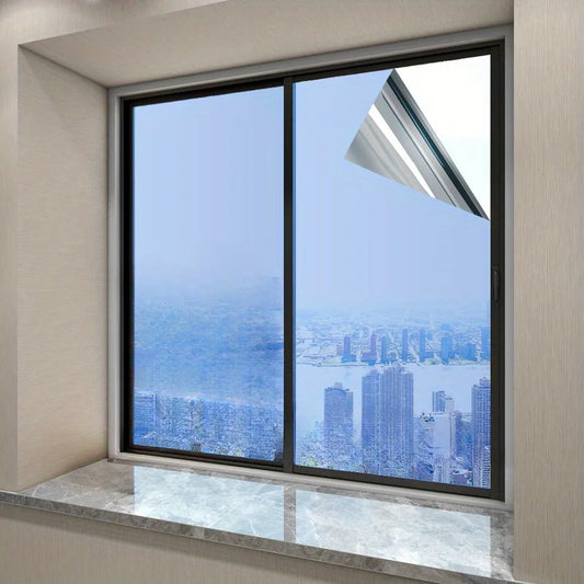 1pcs 19.68*118.11in  Anti UV Window Film Privacy Sun Blocking Mirror Reflective Tint,Heat Control Window Stickers for  and Offic - Pape'sShop