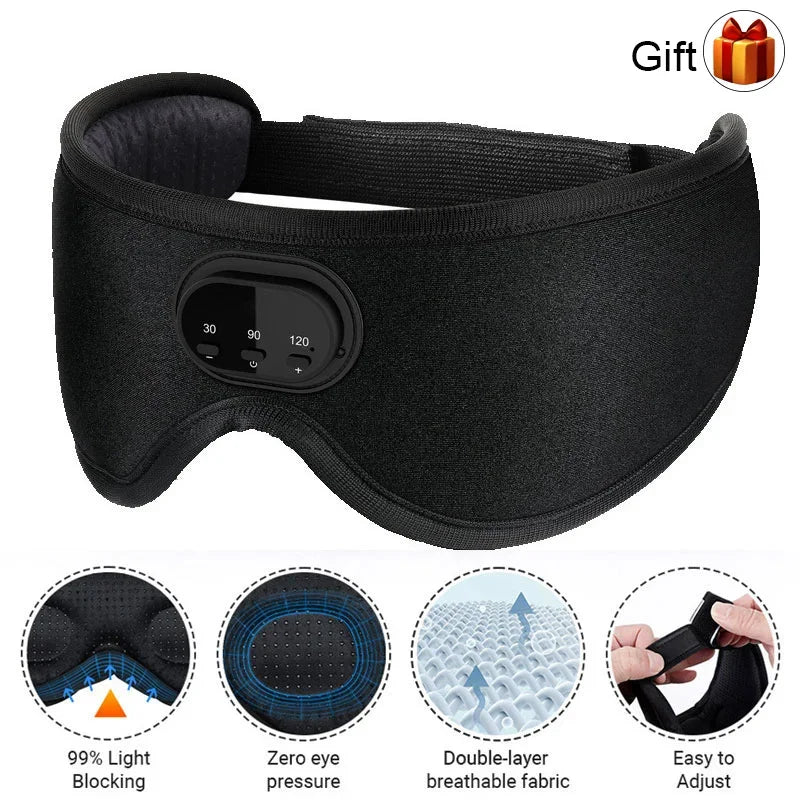 White noise version 3D wireless music sleep headset bluetooth eye mask microphone call manufacturers Dropshipping Christmas Gift
