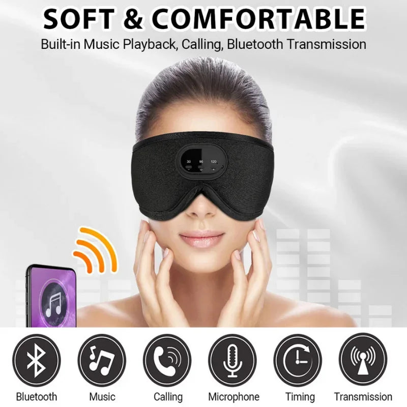 White noise version 3D wireless music sleep headset bluetooth eye mask microphone call manufacturers Dropshipping Christmas Gift