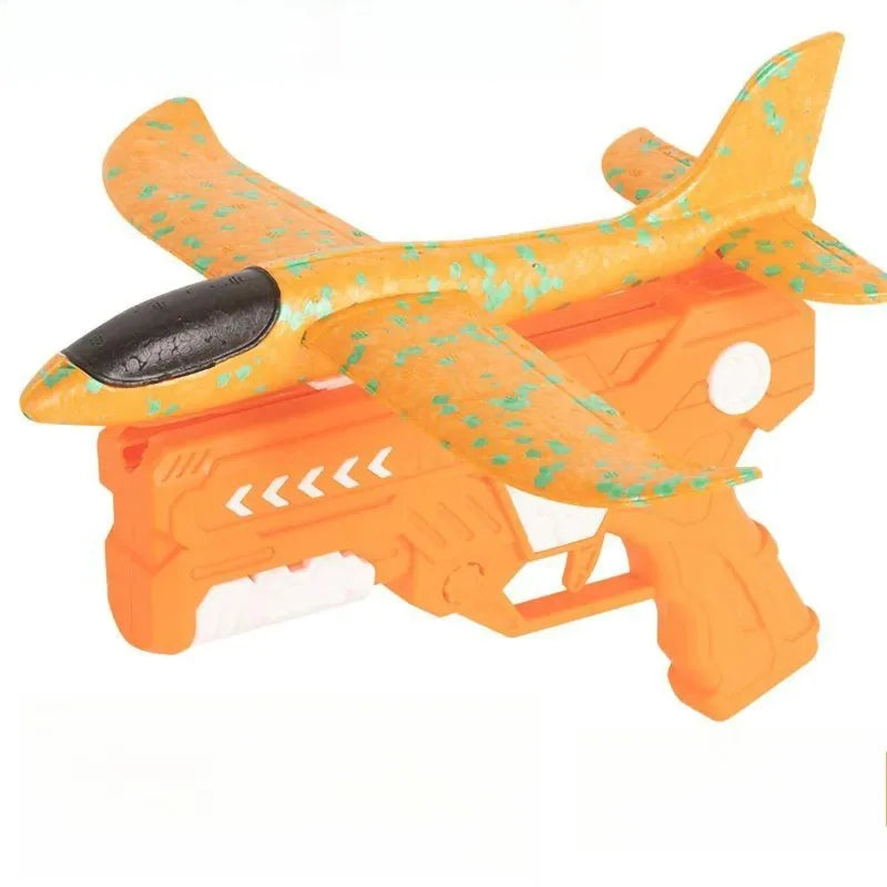 4 colors foam airplane gun toys, catapult glide launch, children's outdoor parent-child interactive toys, throwing flying toys