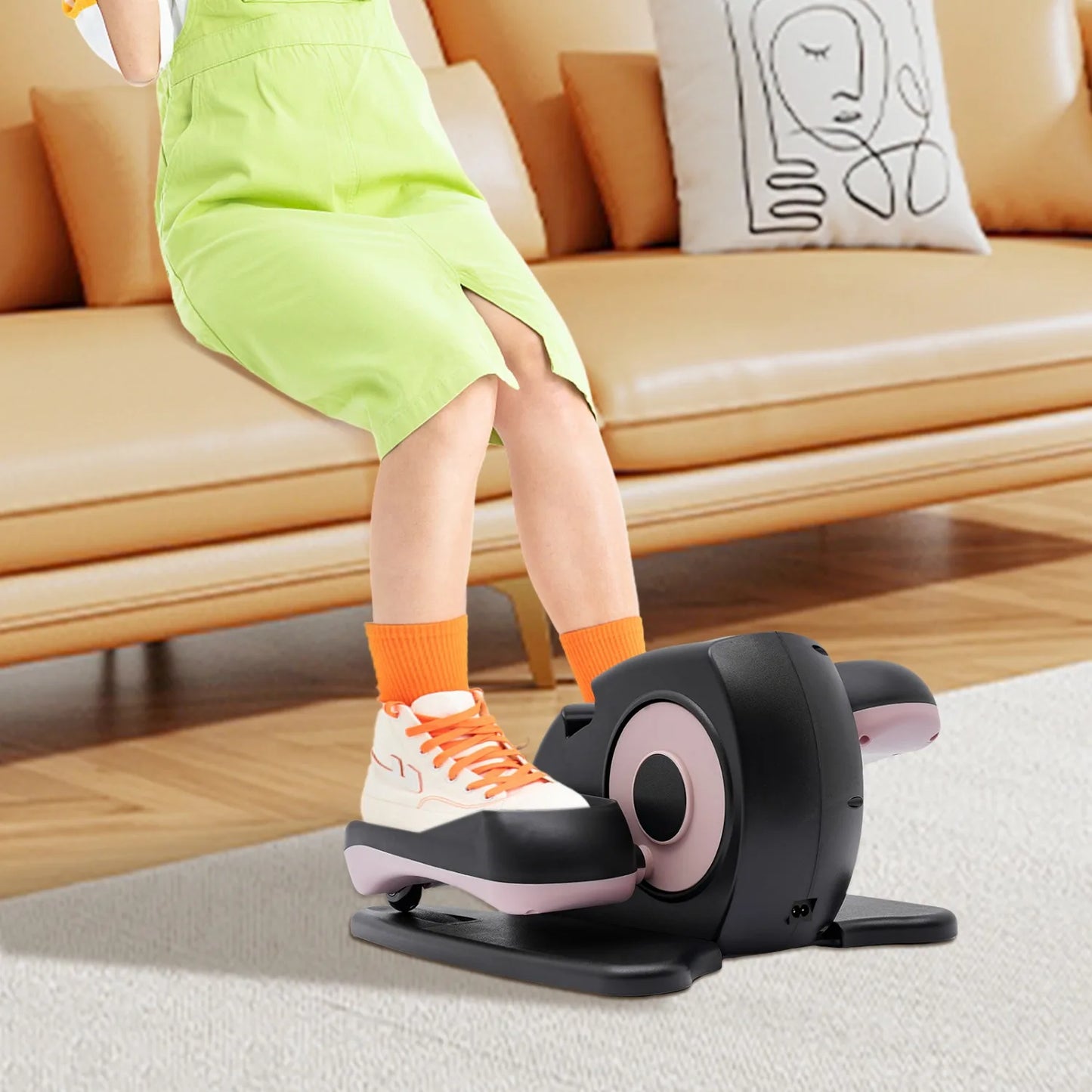 2-in-1 Seated Standing Mini Elliptical with LCD Screen Remote Control, Rehab Electric Sitting Leg Foot Pedal Exercise Equipment - Pape'sShop