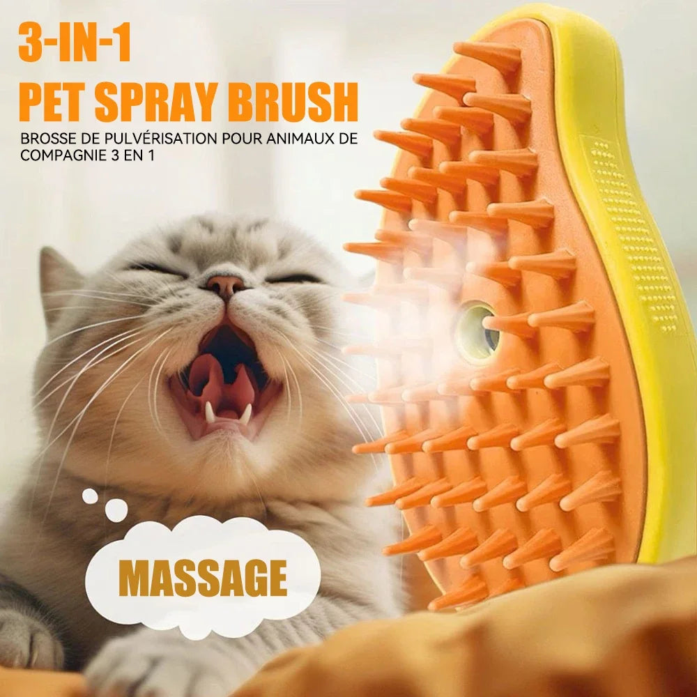 3-in-1 Steamy Brush for Pet Cat Dog Grooming Accessories Electric Brushes for Hair Cleaning Massage Comb Cat Dog Stuff Supplies - Pape'sShop