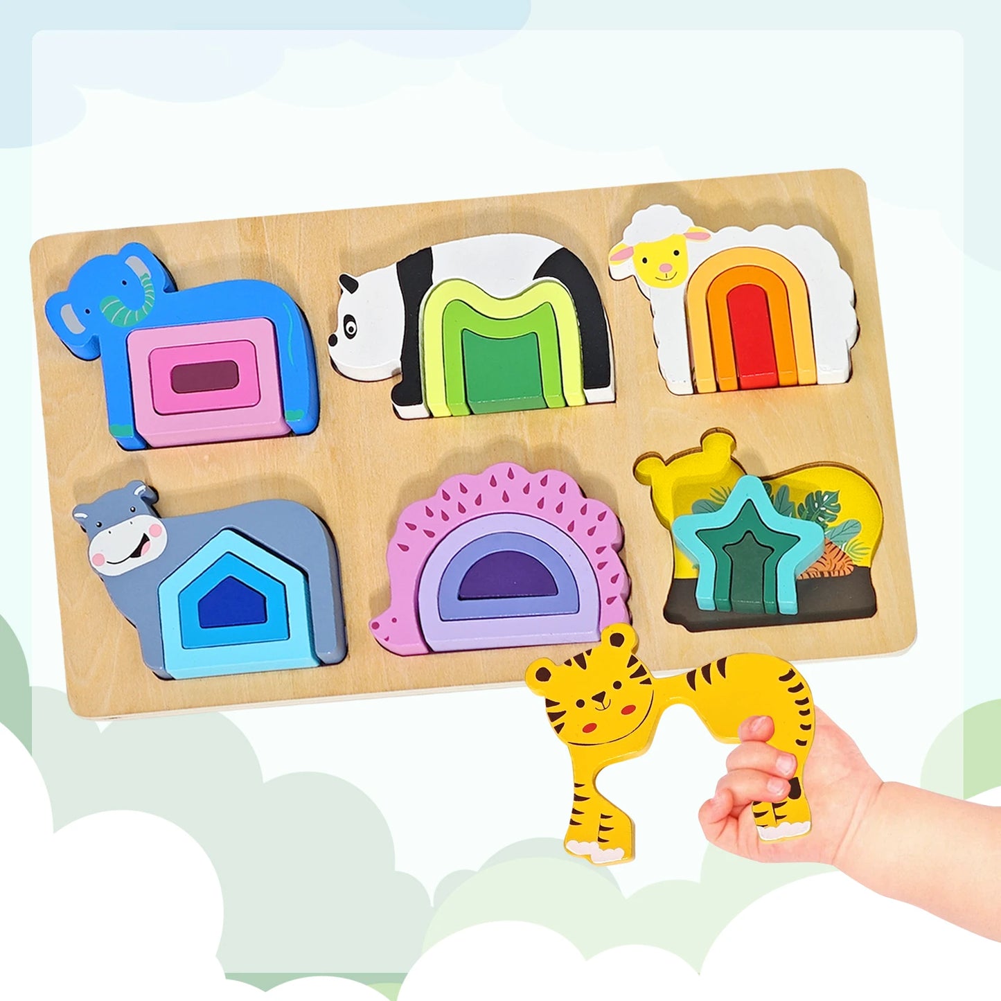 3D Wooden Jigsaw Educational Toys Montessori Toys for Kids Games Animal Shape Puzzle Toys Children Christmas Holiday Gifts - Pape'sShop