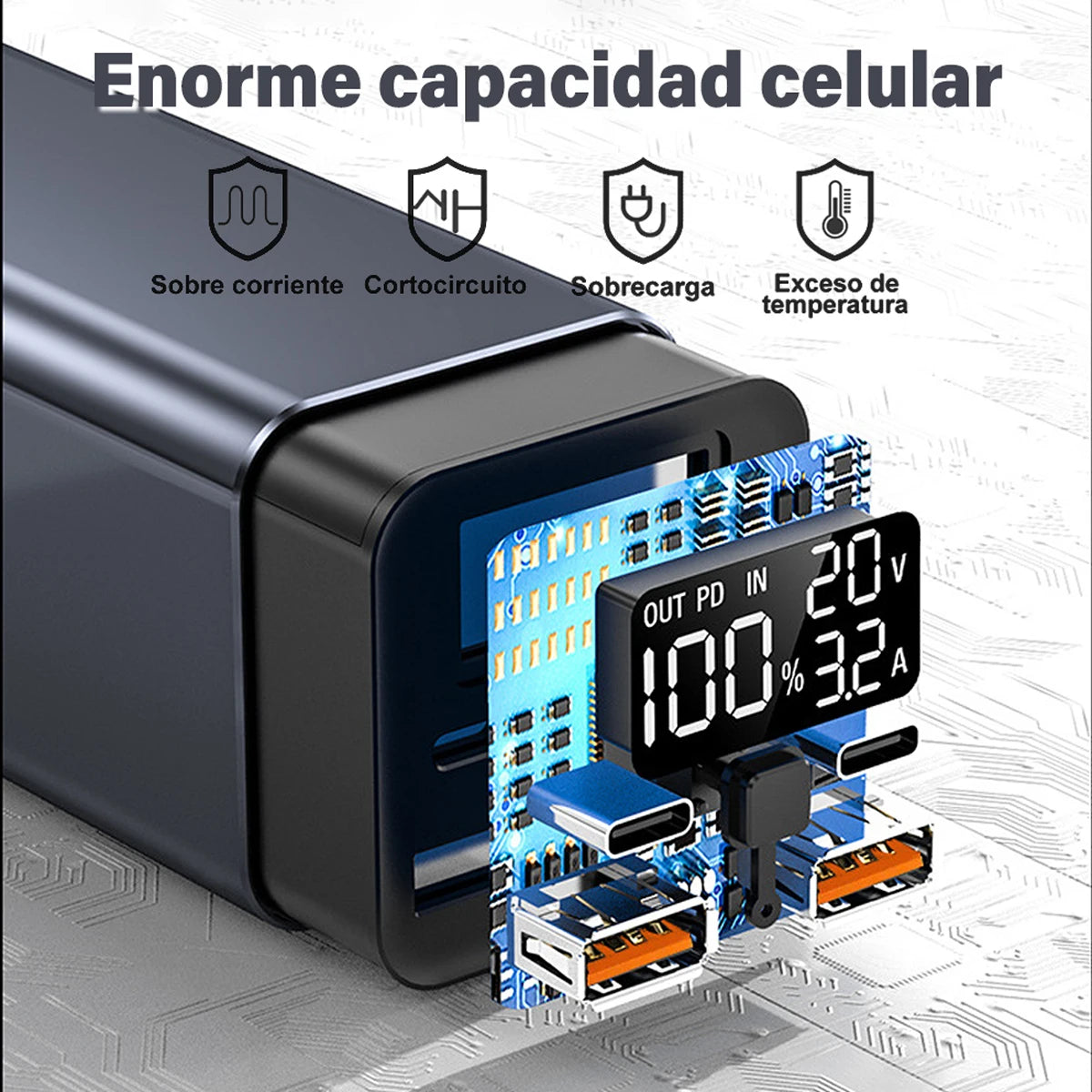 65W Mobile Power Bank 30000mAh Type-C Plug Fast Charging - Pape'sShop