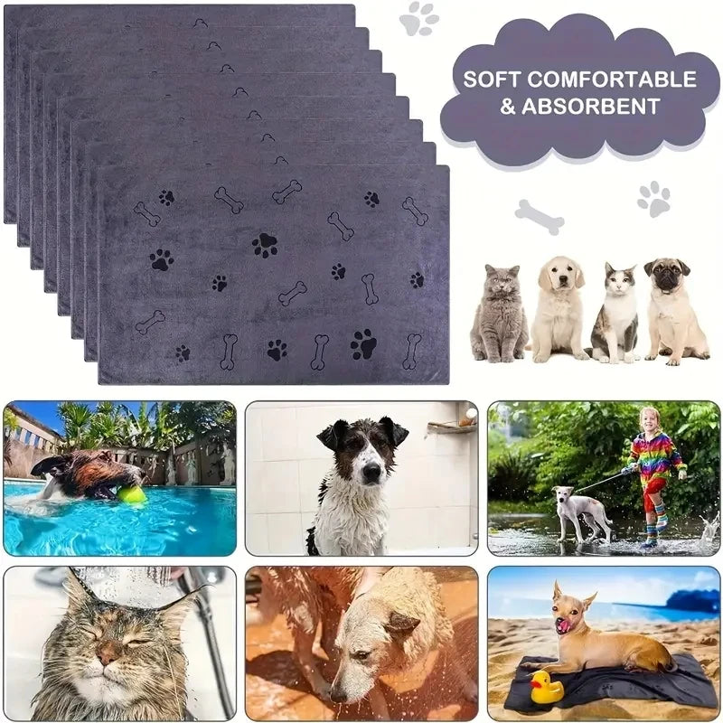 2pcs Soft Microfiber Dog Towels - Quick Dry, Absorbent Pet Bath & Grooming Towels For Dogs Dog Towels Pet Bath Drying Towels Dog - Pape'sShop
