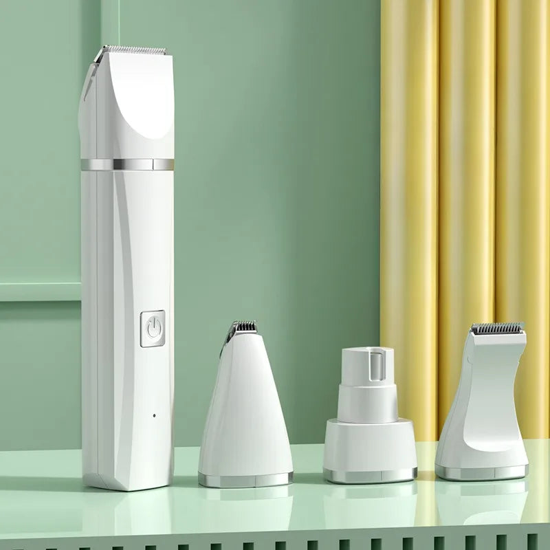 4 In 1  Pet Hair Trimmer, Grooming Clippers Cat Trimer Nail Grinder Professional Rechargeable Haircut Machine For Dogs Hair cut - Pape'sShop