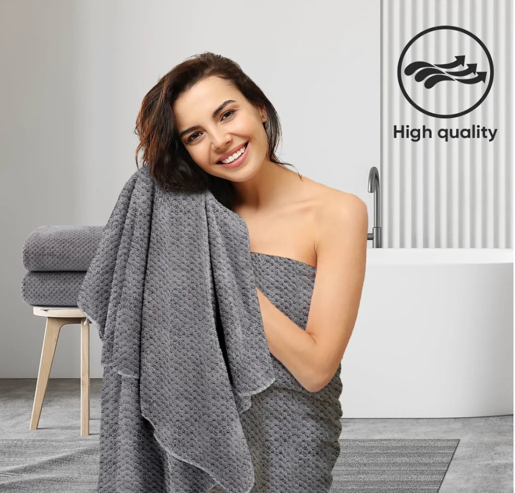 Bath Towel Set Pack of 2, (27 x 54 Inches) Microfiber - Pape'sShop