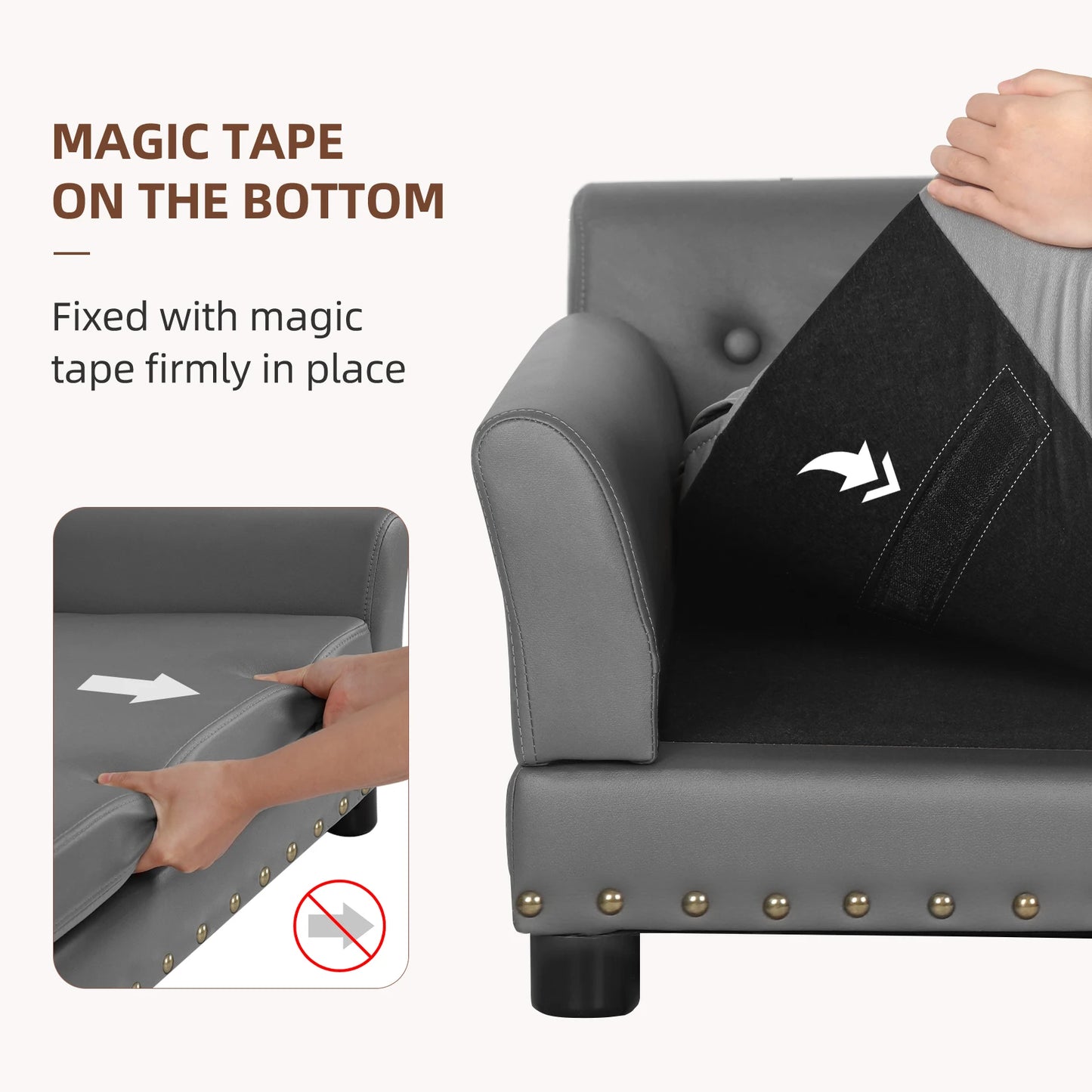 Elevated Dog Bed Sofa Microfiber Leather Cover Luxurious Extra Large Pet Snuggle Lounge Chair with Removable Cushion - Pape'sShop