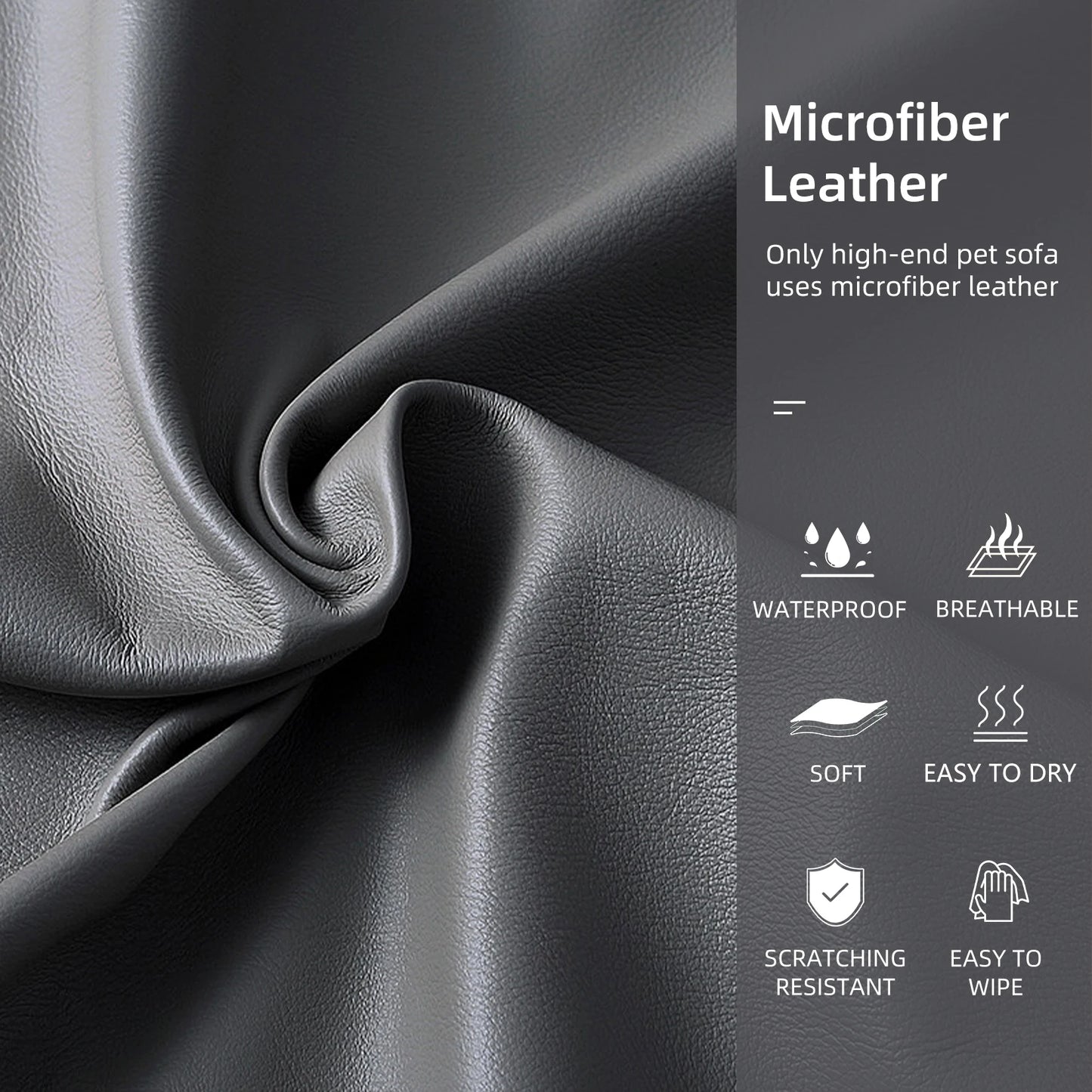 Elevated Dog Bed Sofa Microfiber Leather Cover Luxurious Extra Large Pet Snuggle Lounge Chair with Removable Cushion - Pape'sShop