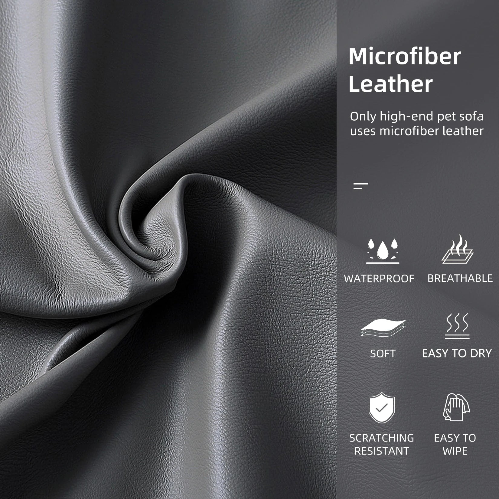 Elevated Dog Bed Sofa Microfiber Leather Cover Luxurious Extra Large Pet Snuggle Lounge Chair with Removable Cushion - Pape'sShop