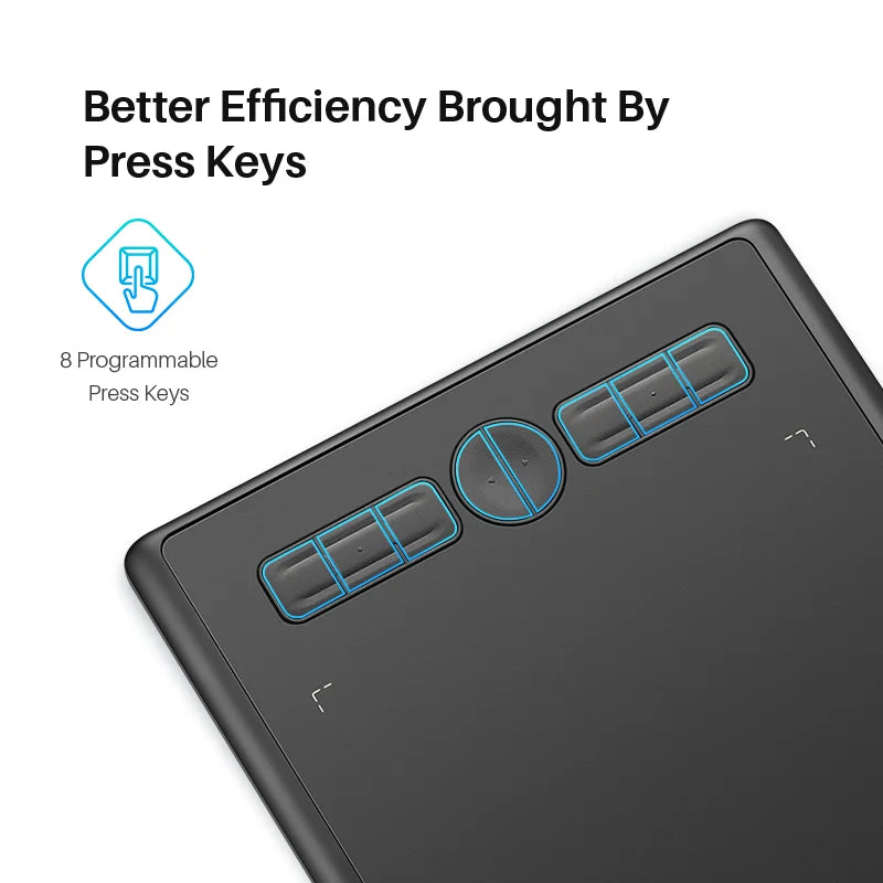 Huion H580X Graphics Tablet 8x5 Inch Portable Pen Tablet Battery-Free Digital Stylus Compatible with Android MacOS Windows Linux - Pape'sShop