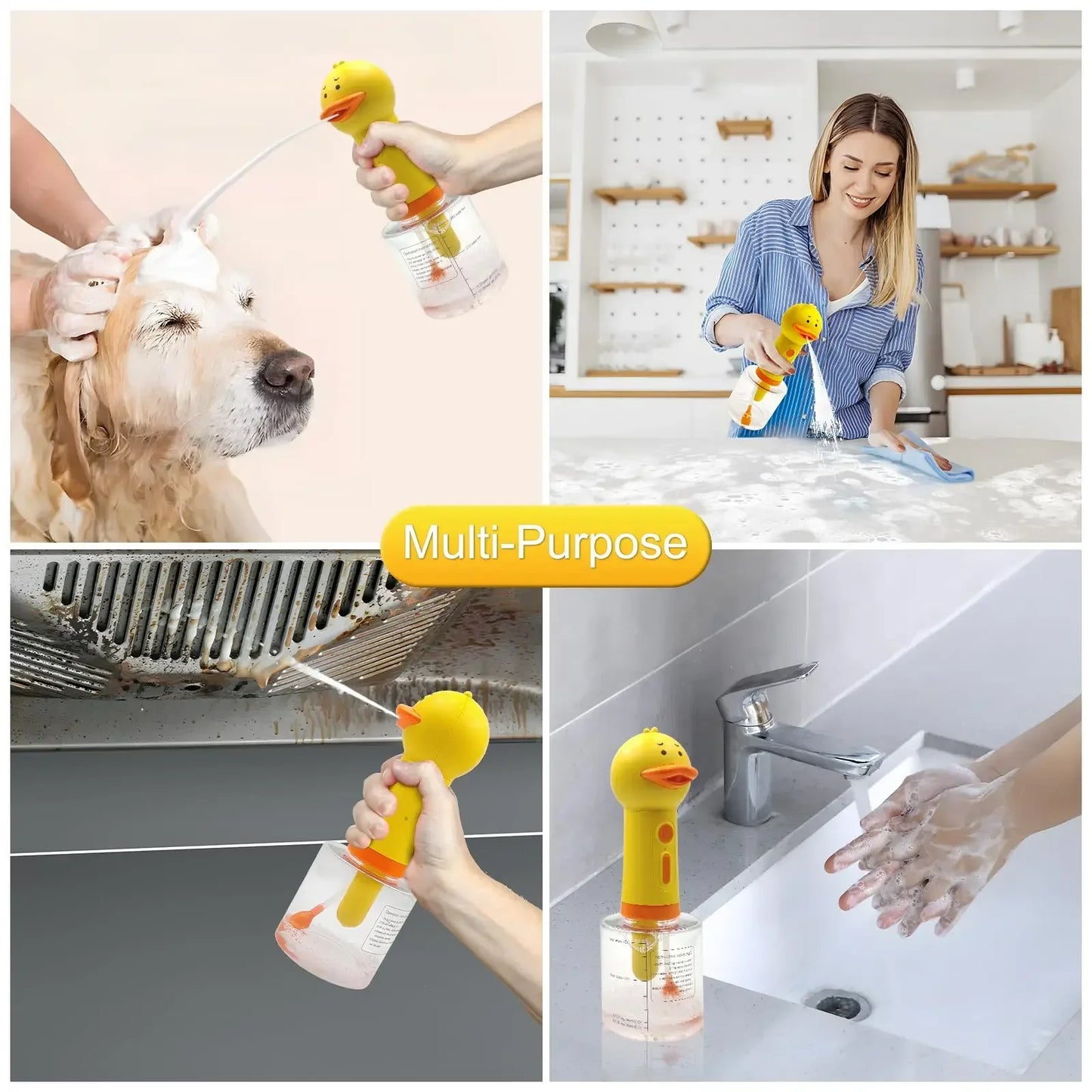 Handhold Electric Pet Foam Machine Yellow Duck Bath Foaming Launcher Usb Charging Automatic Soap Dispenser For Cat Dog Bathing - Pape'sShop