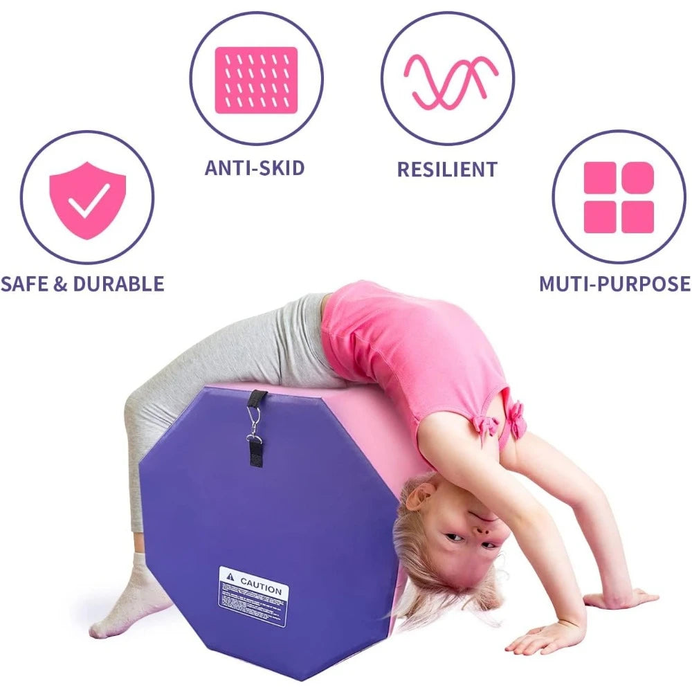 Gymnastics Octagon Tumble Mat 19"x23" with Carrying Handles,Backbend Tumbling Trainer for Home Gym Exercise - Pape'sShop