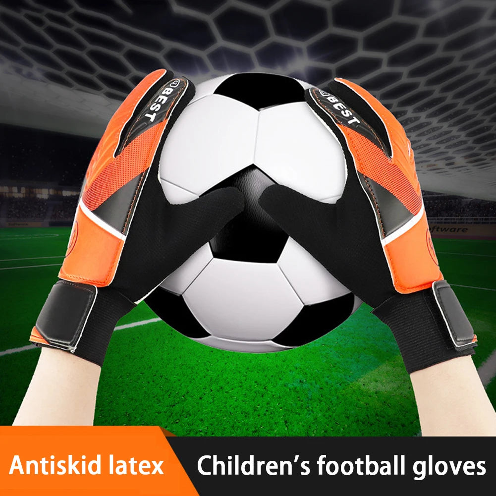 1 Pair Children Anti-Slip Glove Goalkeeper Gloves Finger Protection Goal Thickened Latex Football Gloves Sporting Supplies - Pape'sShop