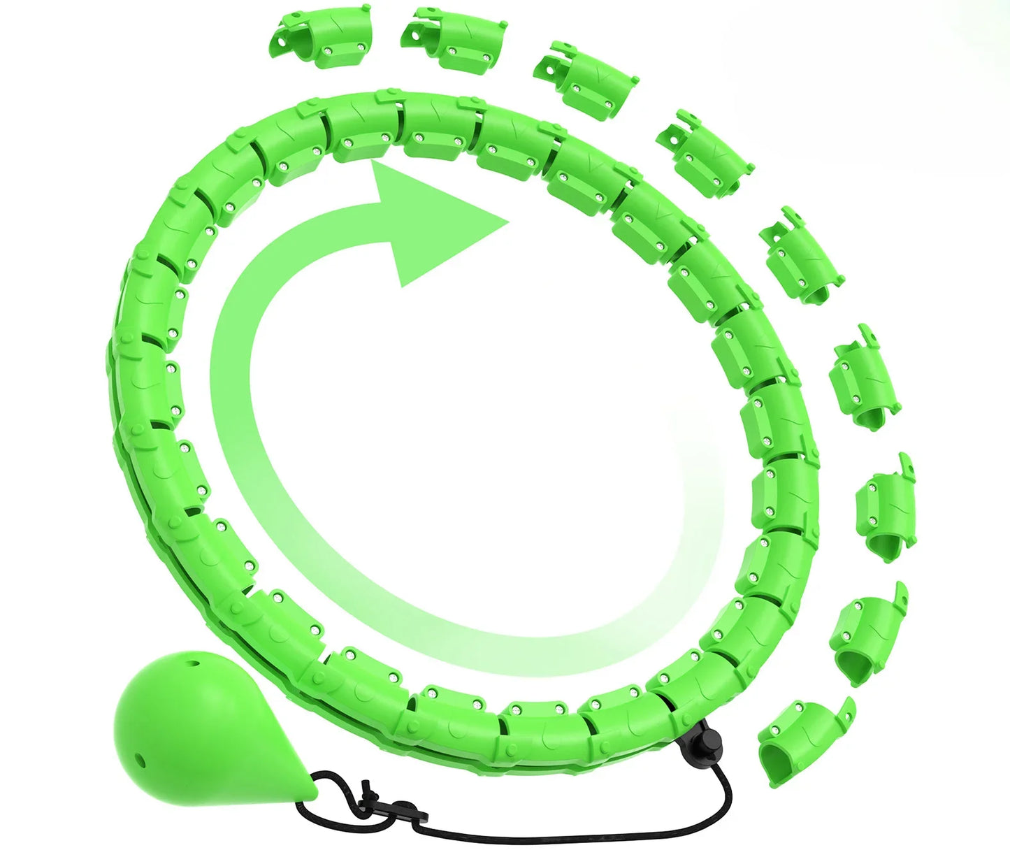 Hula Circle sport Exercise Hoop Weight Loss and Slimming Exercise Fat Burning Fitness Equipment Adjustable with Detachable Knots - Pape'sShop