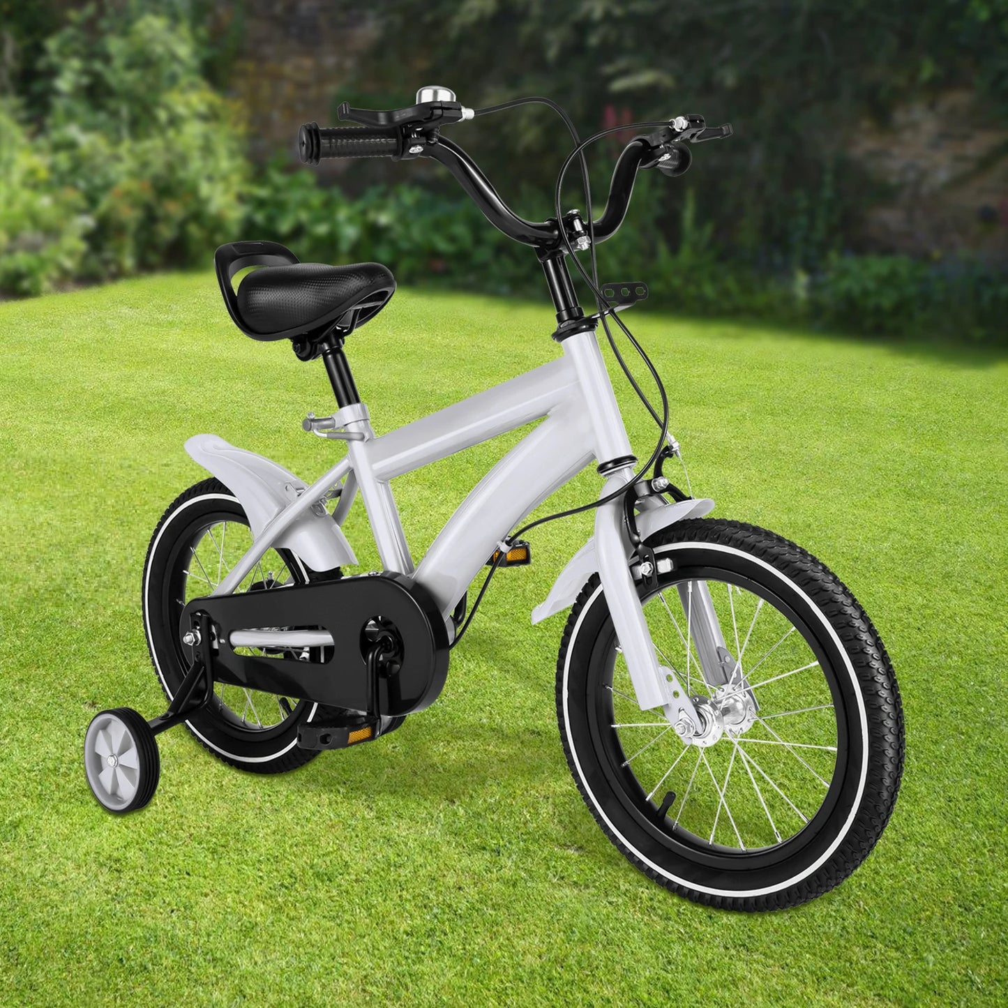 14 Inch Child Bike with Auxiliary Sports Wheel for Boys Girls White/Red/Blue/Yellow - Pape'sShop