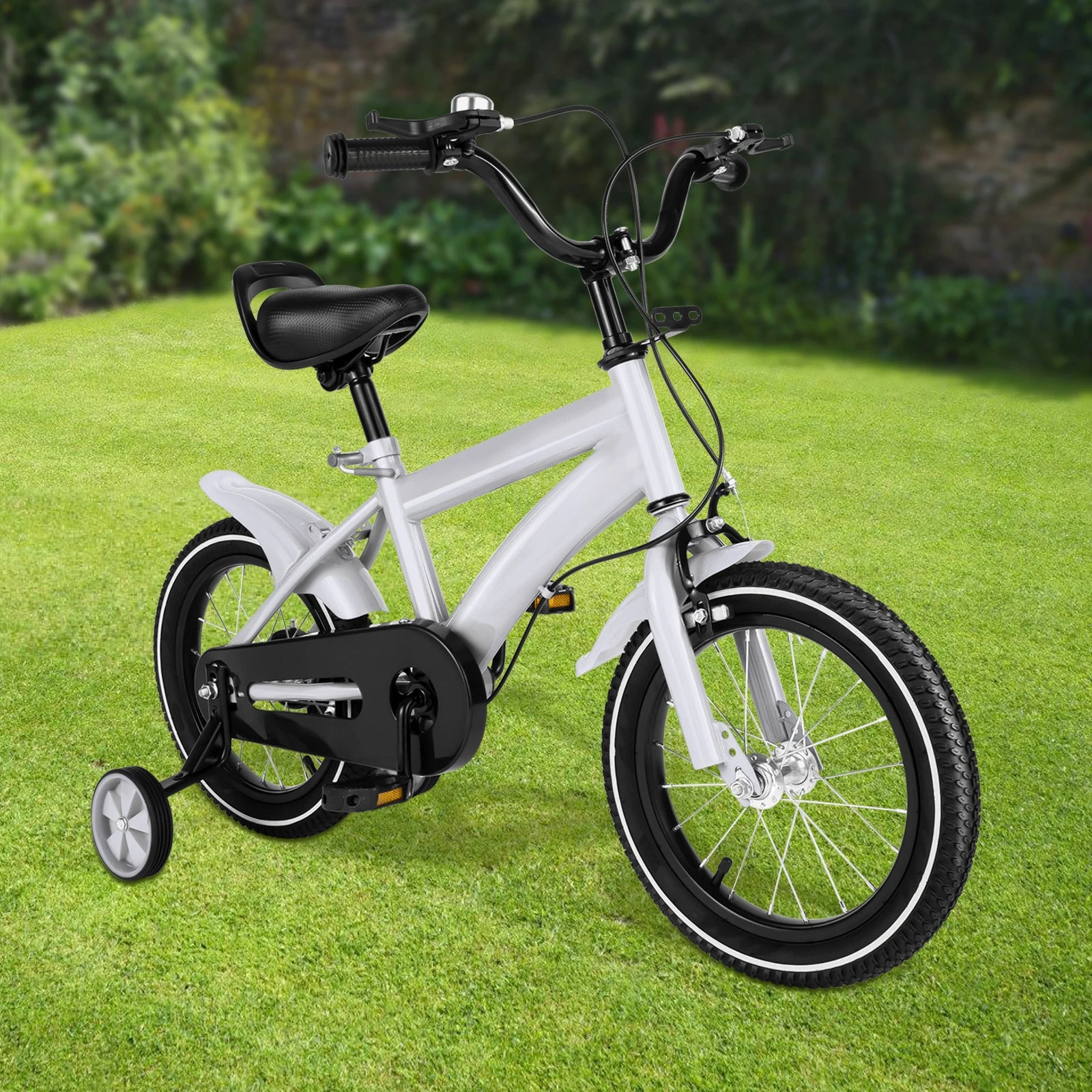 14 Inch Child Bike with Auxiliary Sports Wheel for Boys Girls White/Red/Blue/Yellow - Pape'sShop