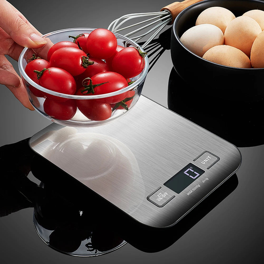 Digital Kitchen Scale LCD Display Electronic Weights Scales USB Charging Food Weighing Scale for Cooking Baking 1G Up To 10KG