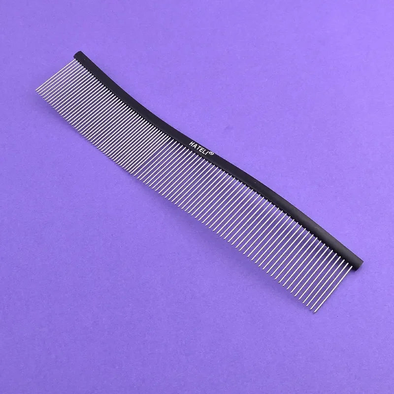 22cm Pet S Type Comb Professional Stainless Steel Pet Grooming Comb Dense Sparse Teeth Dog Cat Cleaning Brush Hair Reemoval Comb - Pape'sShop
