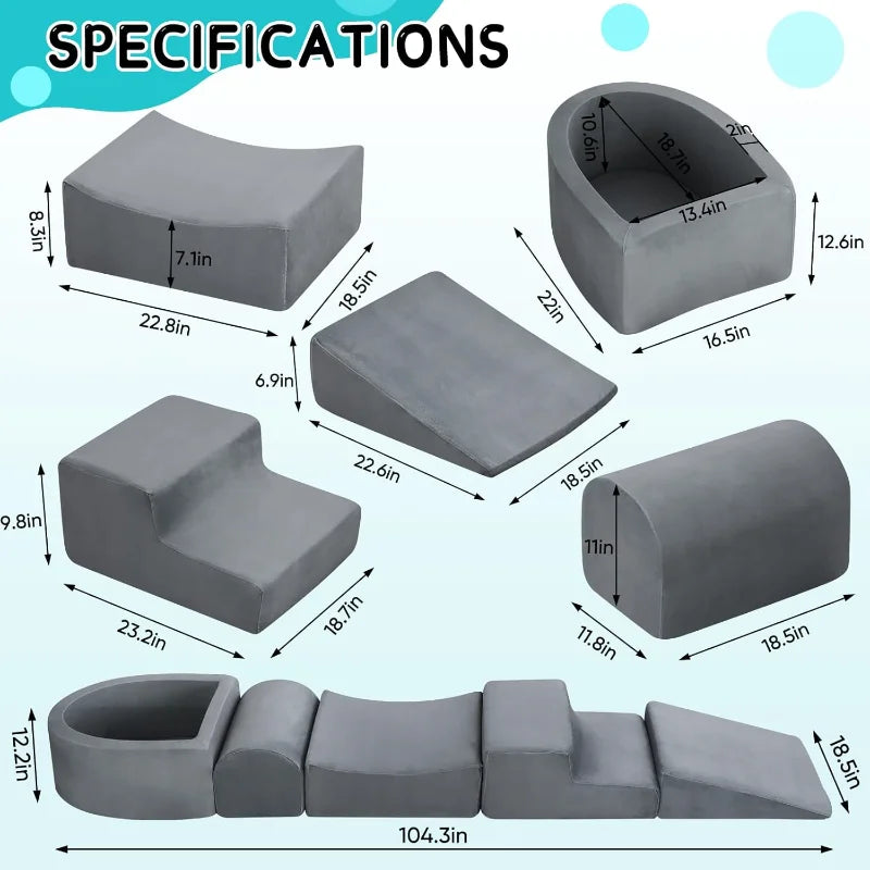 Toddler Soft Play Climbing Toys,5 Pcs Foam Climbing Blocks and Ball Pit for Toddlers,Kids Baby Climbing Blocks Foam Indoor Playg - Pape'sShop