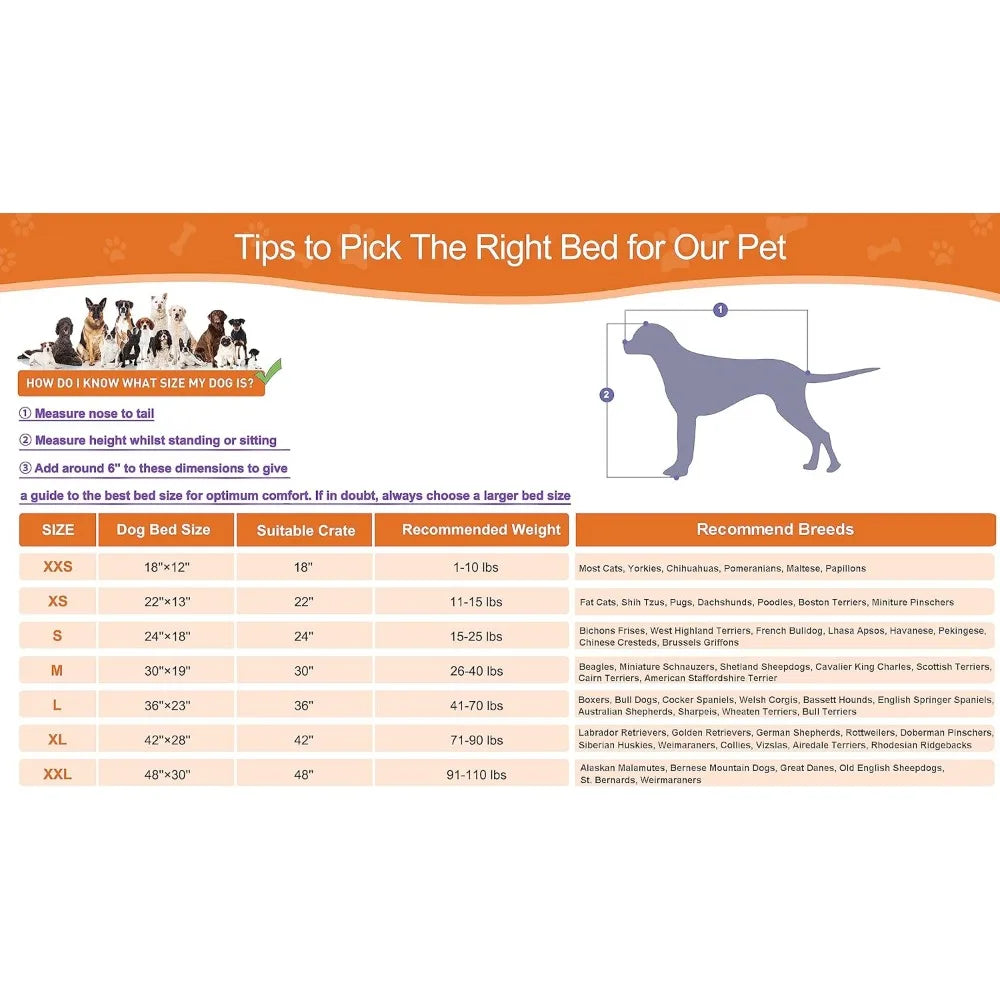 Deluxe Washable XXL Dog Bed Dog Crate Mat 48 inch Comfy Fluffy Kennel Pad Anti-Slip for Dogs Up to 110 lbs