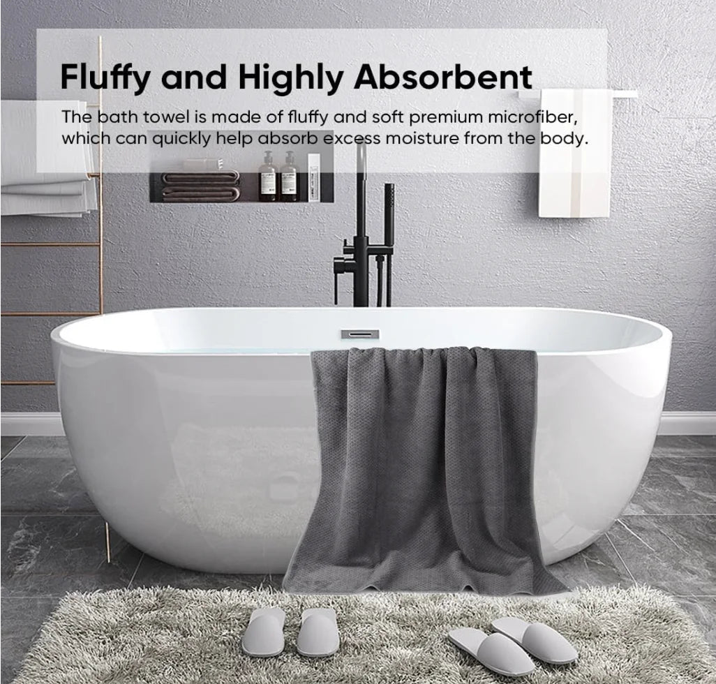 Bath Towel Set Pack of 2, (27 x 54 Inches) Microfiber - Pape'sShop