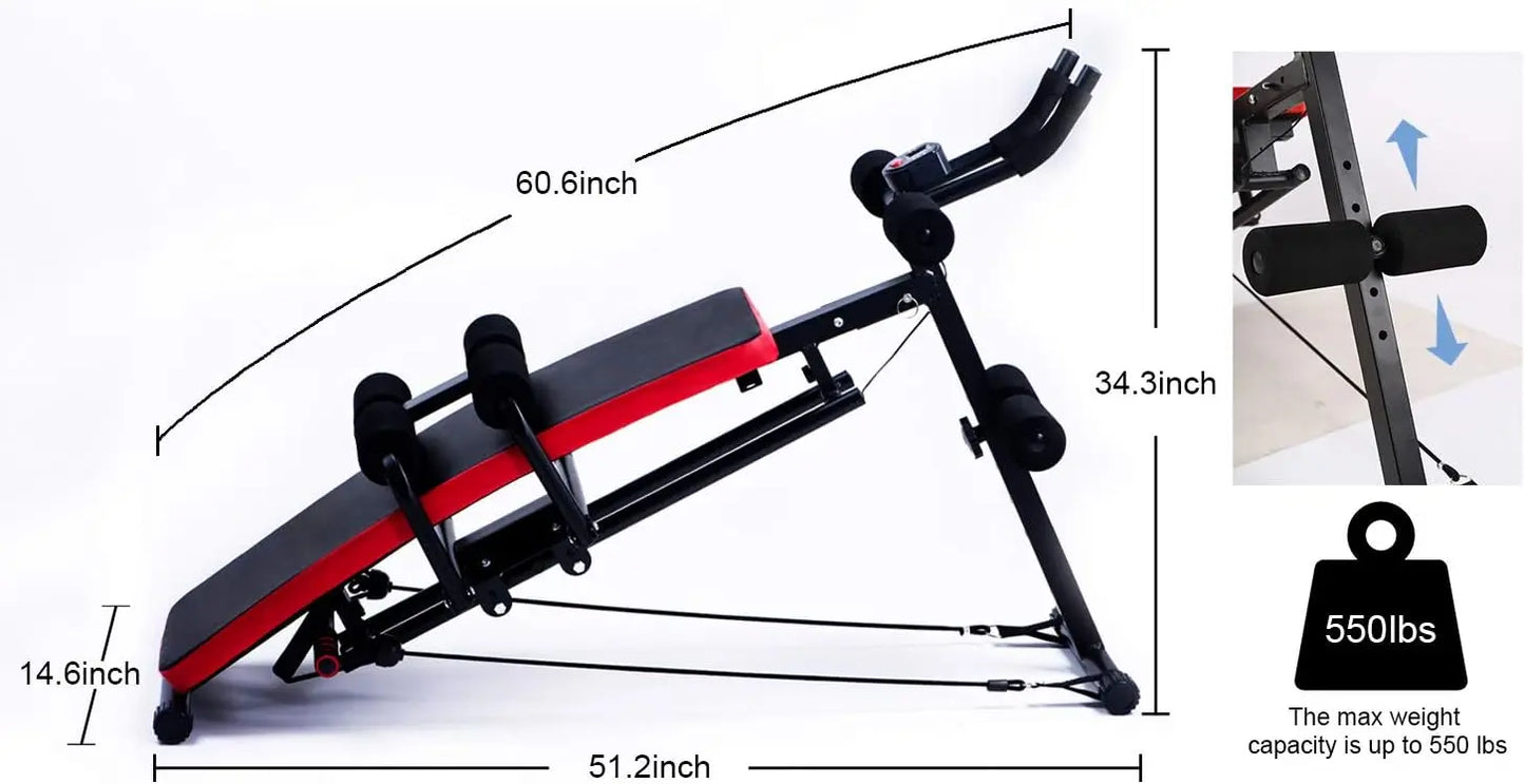 Ab Workout Machine Adjustable Sit Up Bench Core Abs Equipment - Pape'sShop