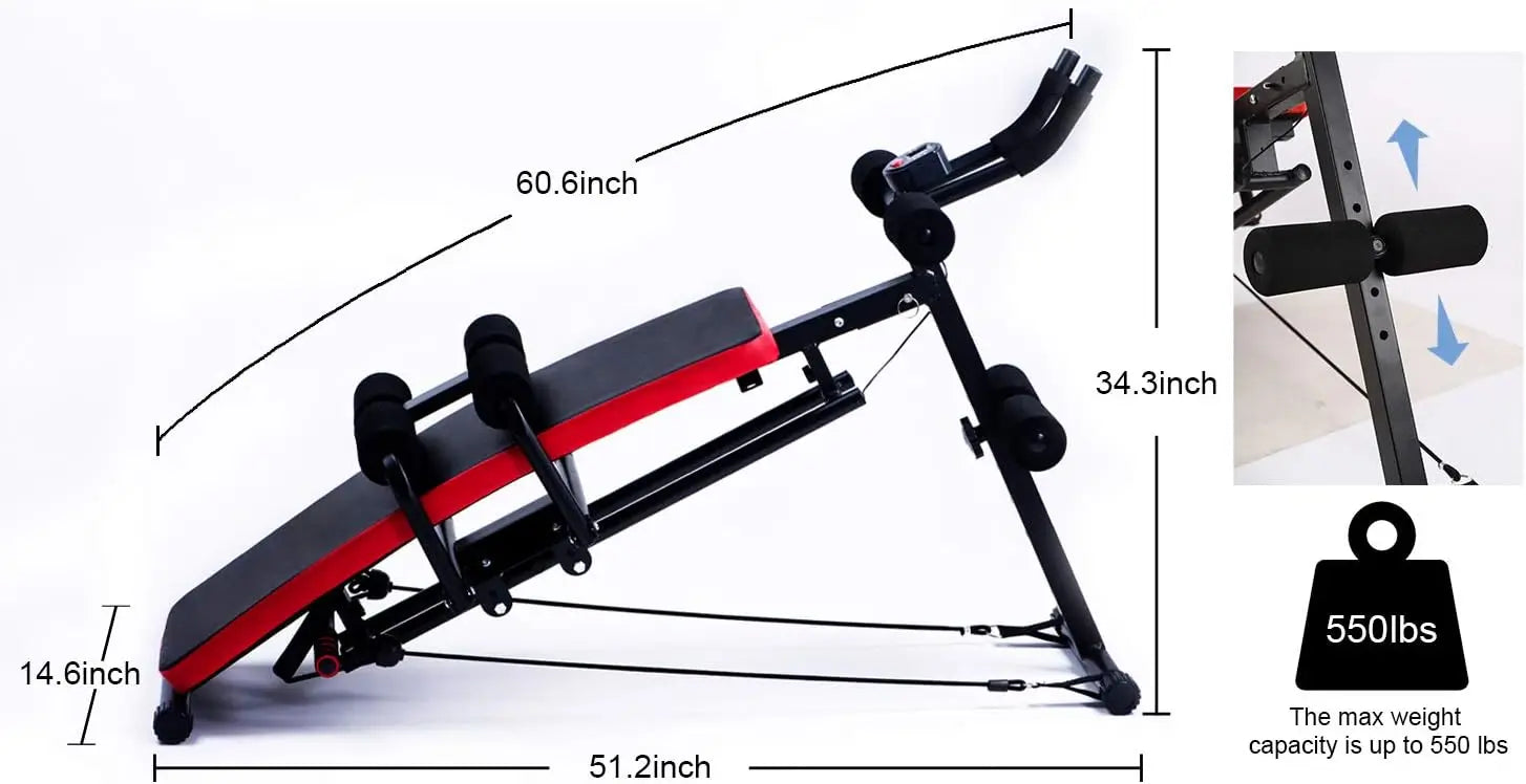 Ab Workout Machine Adjustable Sit Up Bench Core Abs Equipment - Pape'sShop