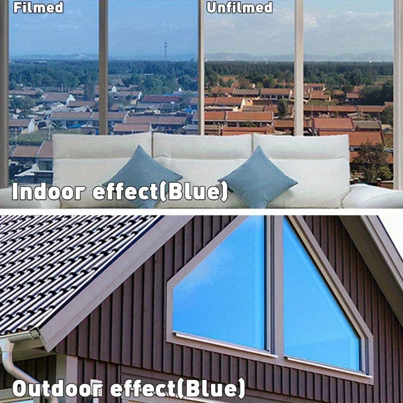 1pcs 19.68*118.11in  Anti UV Window Film Privacy Sun Blocking Mirror Reflective Tint,Heat Control Window Stickers for  and Offic - Pape'sShop