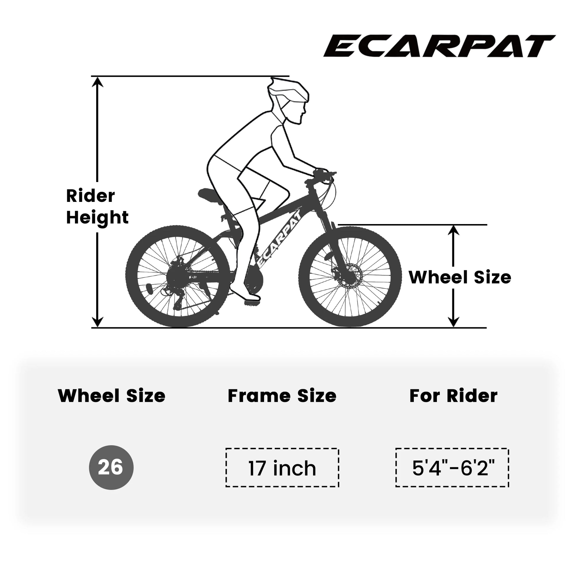 Ecarpat 26 Inch Mountain Bike, 4-Inch Wide Fat Tire - Pape'sShop