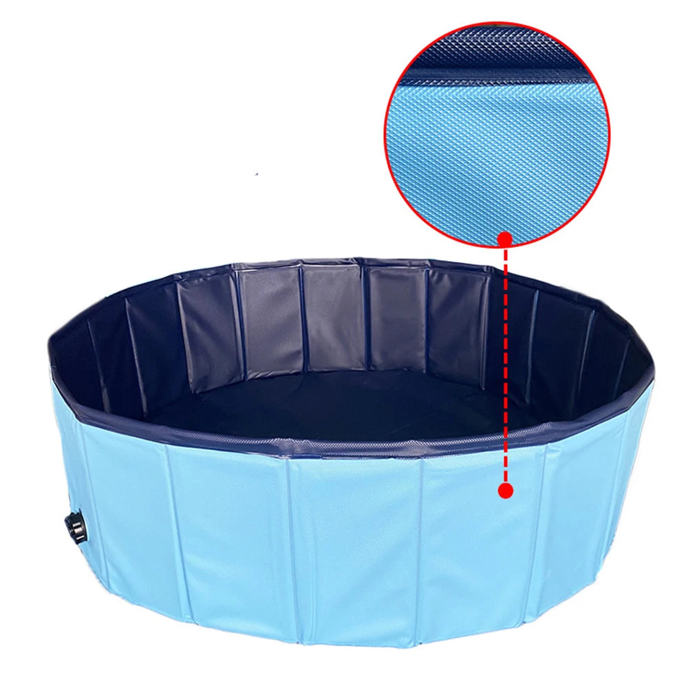 63x12" Dog Swimming Pool Portable Plastic Pool Grooming Tub Bathing Scratch Resistance Pet Pools Bathtub for Large Dogs Kiddie - Pape'sShop