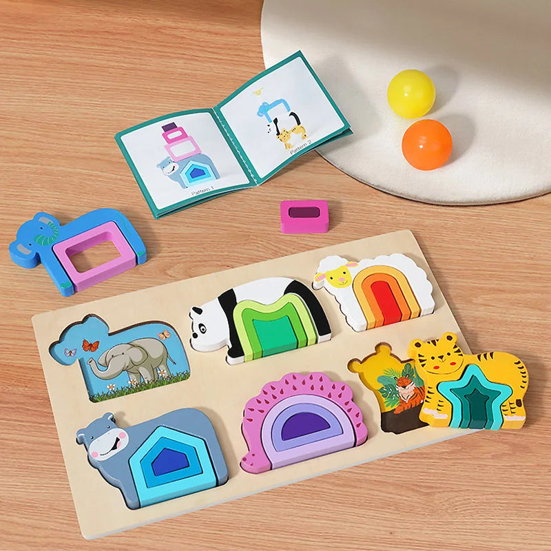 3D Wooden Jigsaw Educational Toys Montessori Toys for Kids Games Animal Shape Puzzle Toys Children Christmas Holiday Gifts - Pape'sShop