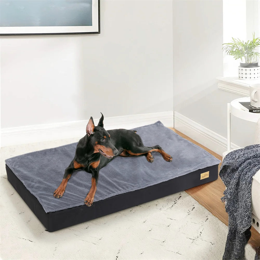 Large Orthopaedic Dog Bed Waterproof Cushion Pet Mattress 2 In 1 Pet Dog Crate Bed with Removable Washable Cover Indoor Outdoor - Pape'sShop
