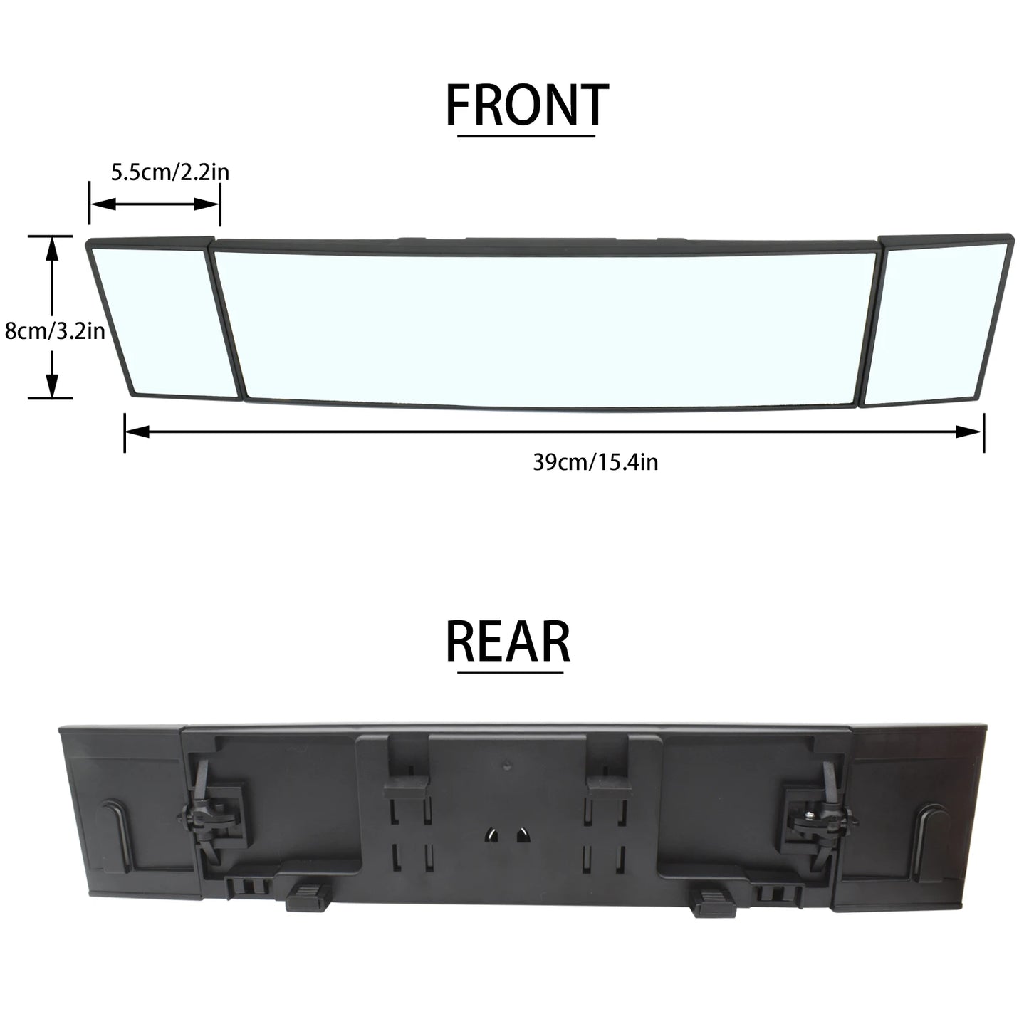 Car Truck Van Wide Angle Auxiliary Large Vision Interior Rearview Convex Mirror Blind Spot Blindspot Clipon Rear Seat Baby Watch - Pape'sShop