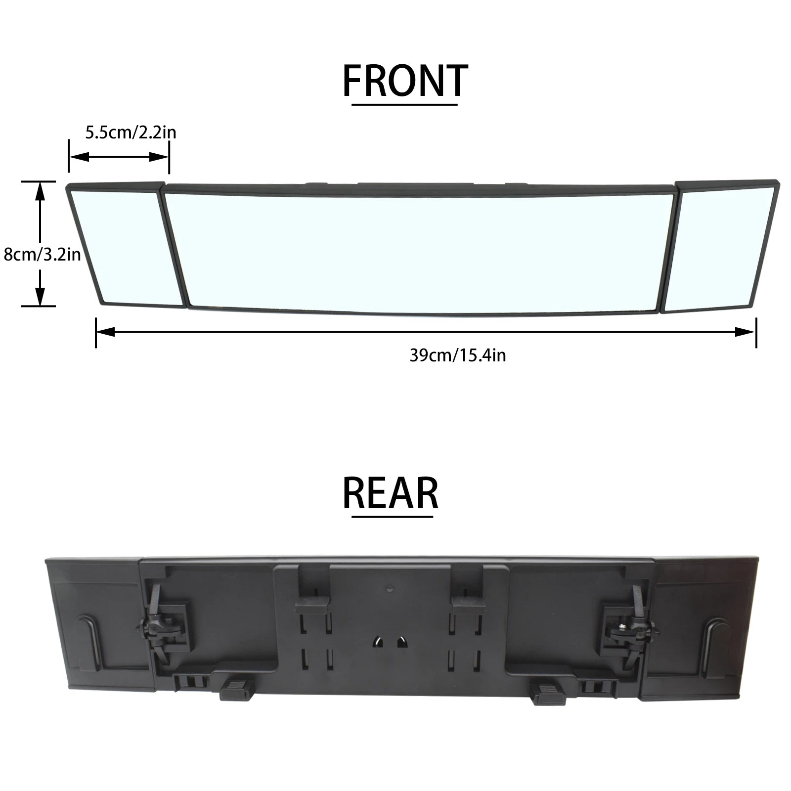 Car Truck Van Wide Angle Auxiliary Large Vision Interior Rearview Convex Mirror Blind Spot Blindspot Clipon Rear Seat Baby Watch - Pape'sShop