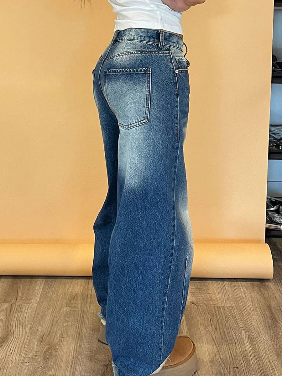 Women s Vintage High Waist Wide Leg Jeans - Pape'sShop