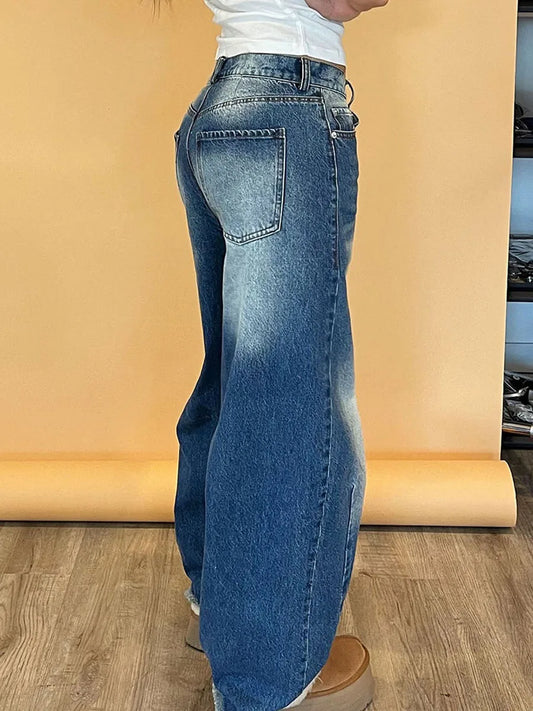 Women s Vintage High Waist Wide Leg Jeans - Pape'sShop