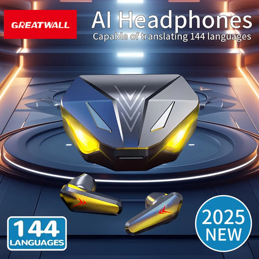 GREATWALL AI Translator Earbuds-Powered True Wireless Headset 144 Languages Real-Time Interpretation