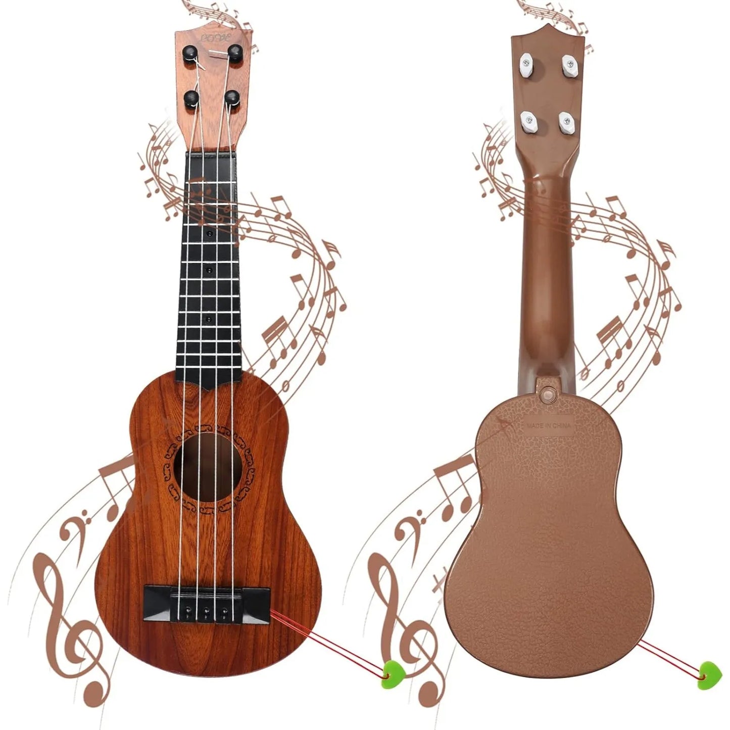 17in Kids Ukulele Guitar - 4 Strings Mini Guitar Children Musical Instruments Educational Toys with Picks for Toddler Kids Boys - Pape'sShop