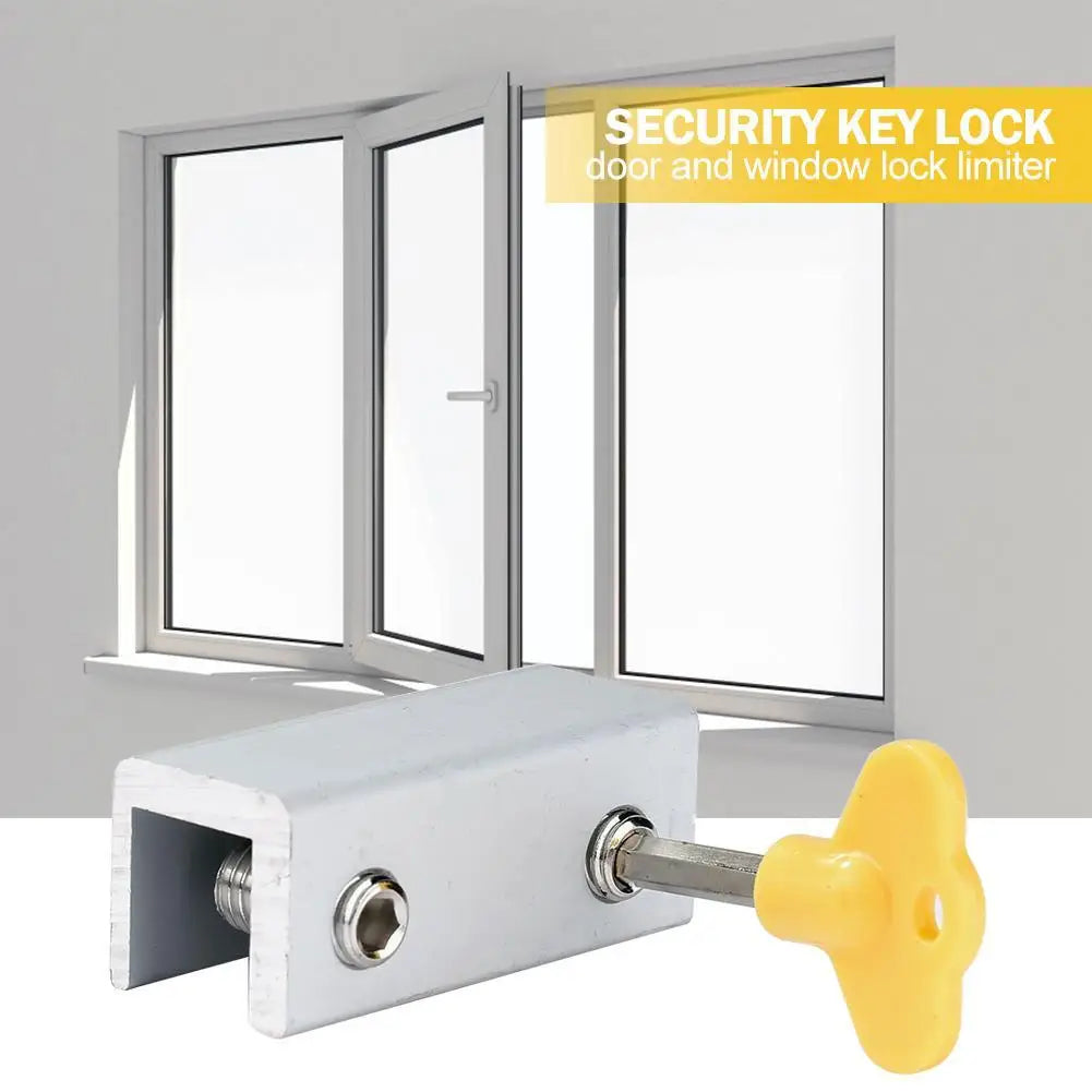 5/10CPS Window Locks Adjustable Sliding Door Lock With Key Window Stopper Security Safety Locks For Kids Pets Home Anti-theft - Pape'sShop