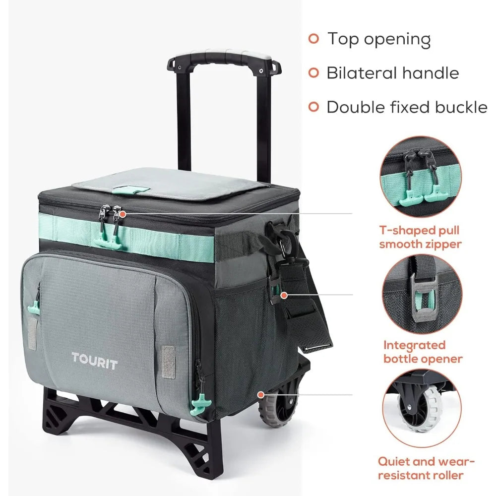50-Can Collapsible Rolling Cooler Leakproof Insulated - Pape'sShop