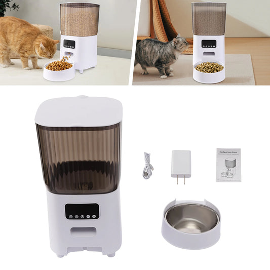 5l Automatic Feeder, Dog and Cat Food Bowl, Large Capacity Pet Food Storage Dispenser Container, Small Dog and Pet Accessories - Pape'sShop