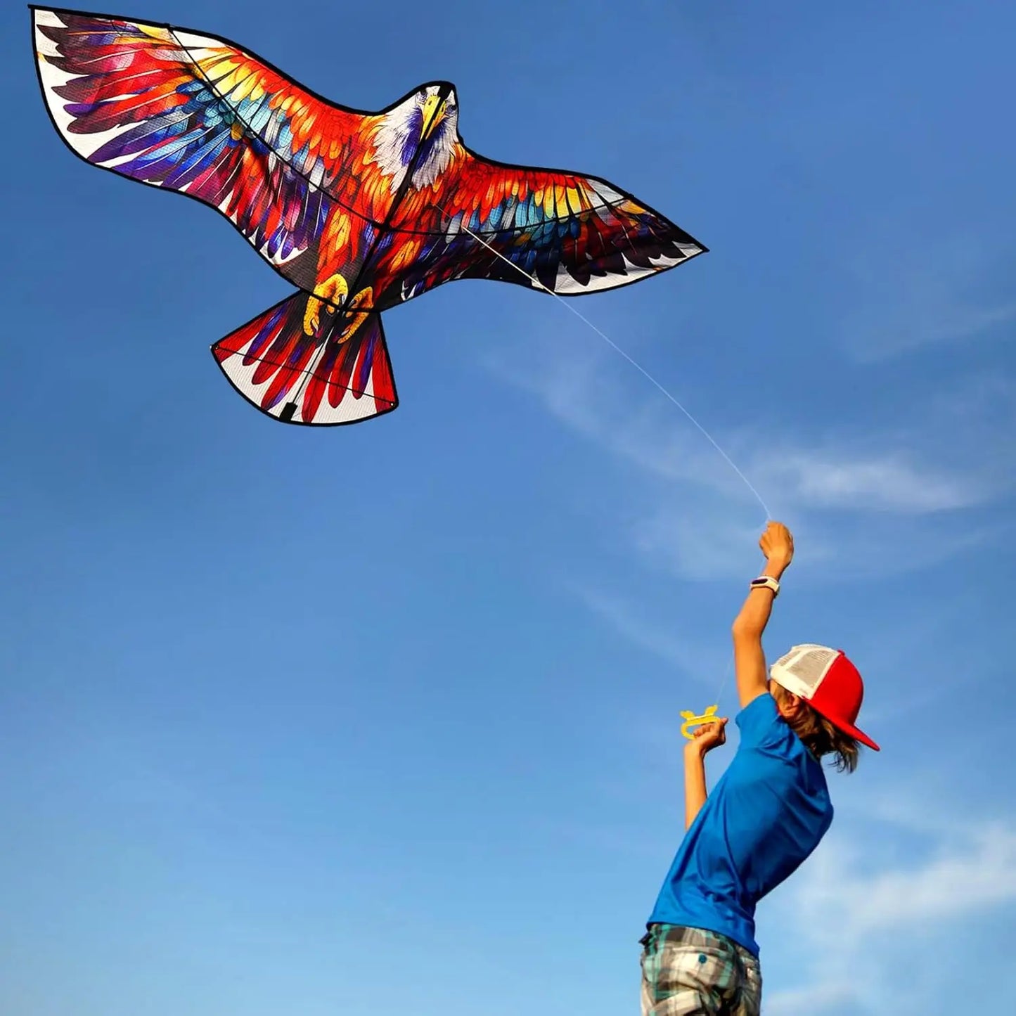 New Outdoor Fun Sports Huge 160cm Colorful Eagle Kite With Handle Line Novelty Toy Kites For Adult /Kids Large Good Flying - Pape'sShop