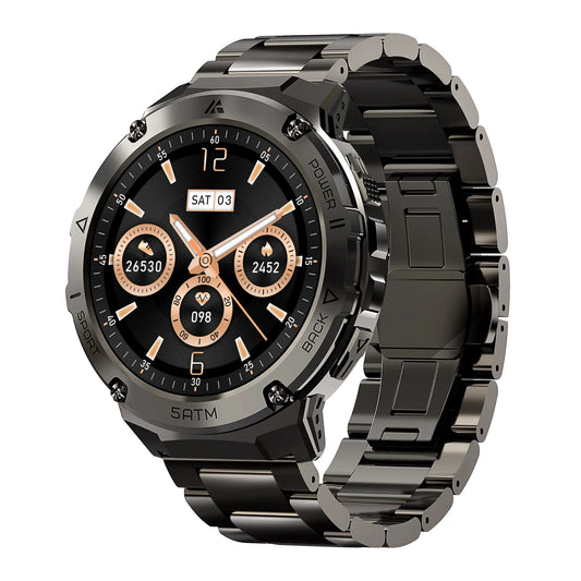 2025 AMAZTIM T3E GPS Smart Watch For Men Compass Altimeter 5ATM IP69K Waterproof 470mAh AMOLED Bluetooth Call Electronic Watches