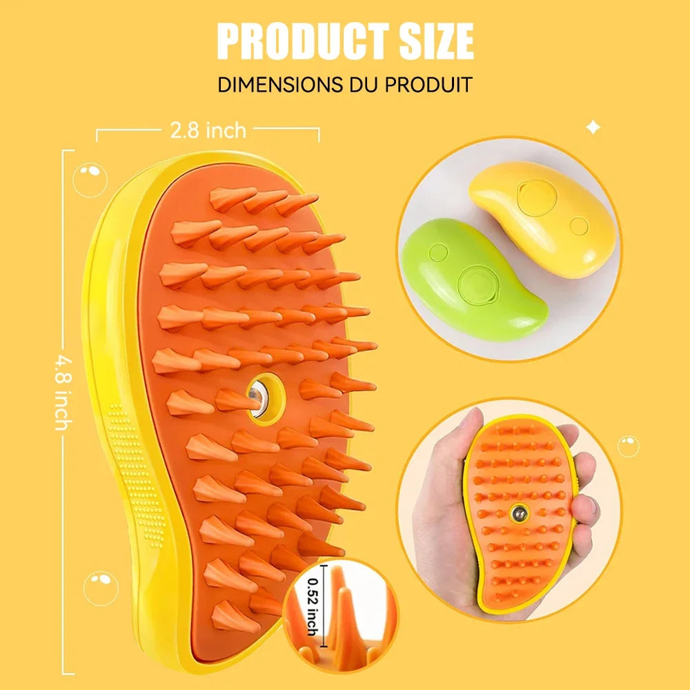 3-in-1 Steamy Brush for Pet Cat Dog Grooming Accessories Electric Brushes for Hair Cleaning Massage Comb Cat Dog Stuff Supplies - Pape'sShop