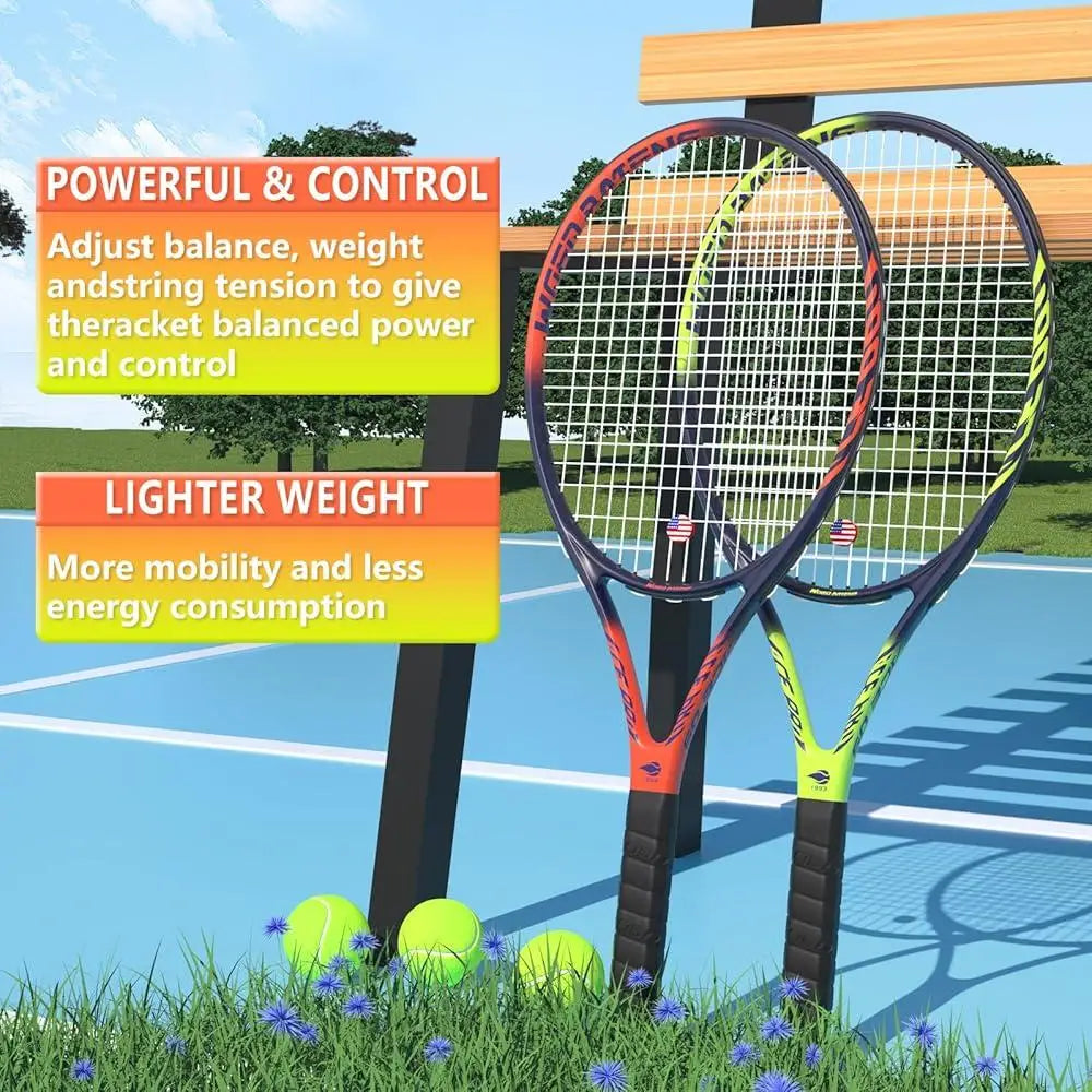 Pro Tennis Racket Set 27 Inch Lightweight Graphite - Pape'sShop