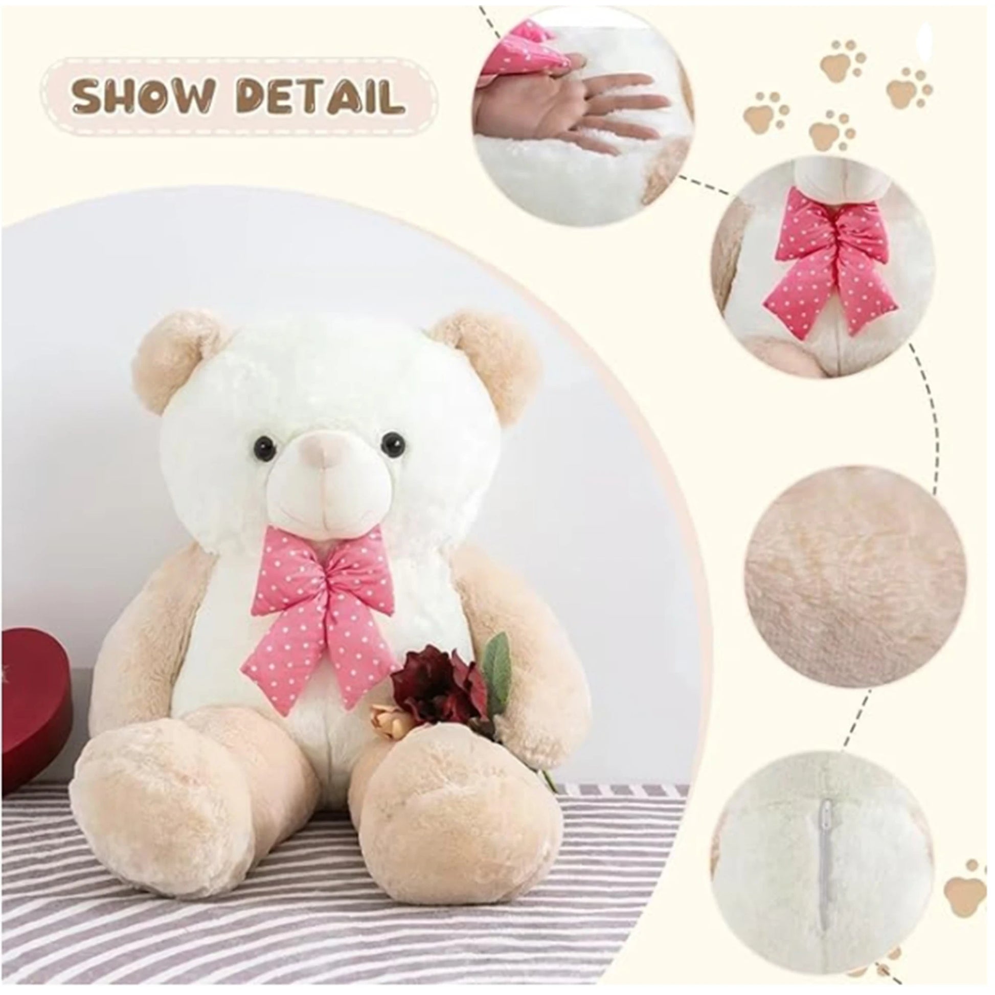 Big Teddy Bear 4 Feet Jumbo Stuffed Animals,Giant Stuffed Teddy Bear Plush Toy,Birthday,Christmas,Valentine's Day 47 Inch - Pape'sShop