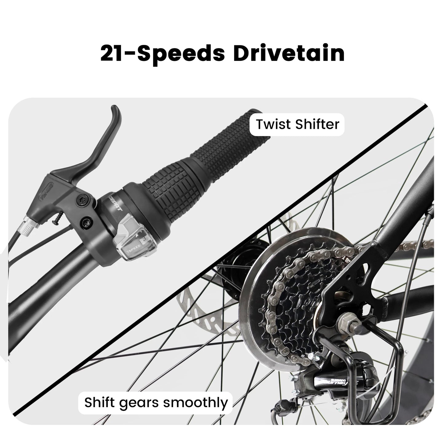 Ecarpat 26 Inch Mountain Bike, 4-Inch Wide Fat Tire - Pape'sShop