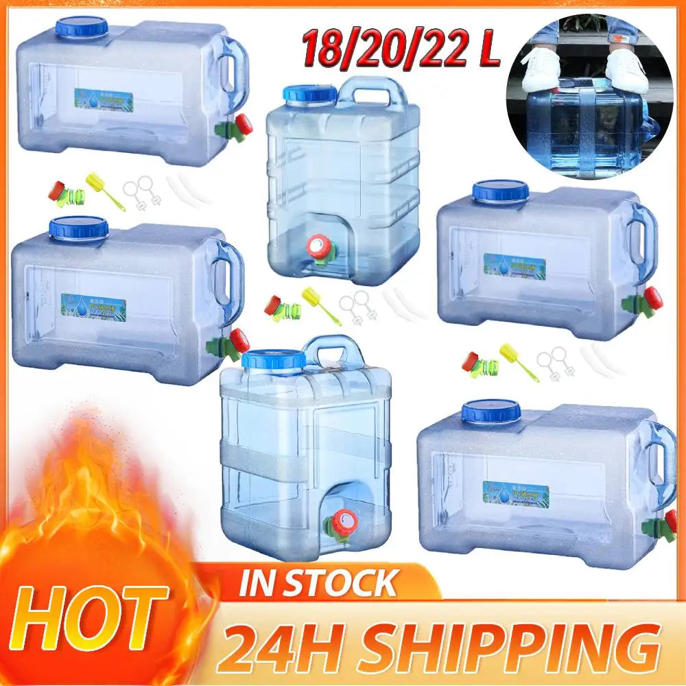 18/20/22L Camping Water Container Food Grade Portable Water Tank Large-Capacity with Faucet Outdoor Fishing Hiking Accessories - Pape'sShop